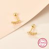 1 Pair Elegant Simple Style Geometric Plating Inlay Sterling Silver Zircon 18k Gold Plated Ear Studs