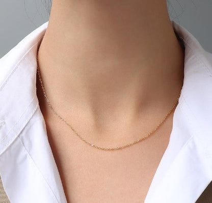 Ig Style Simple Style Solid Color Titanium Steel Plating 18k Gold Plated Necklace