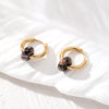 1 Pair Vintage Style Simple Style Round Patchwork Alloy Resin Earrings