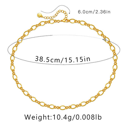 Ig Style Simple Style Solid Color Copper Plating Chain 18k Gold Plated Necklace