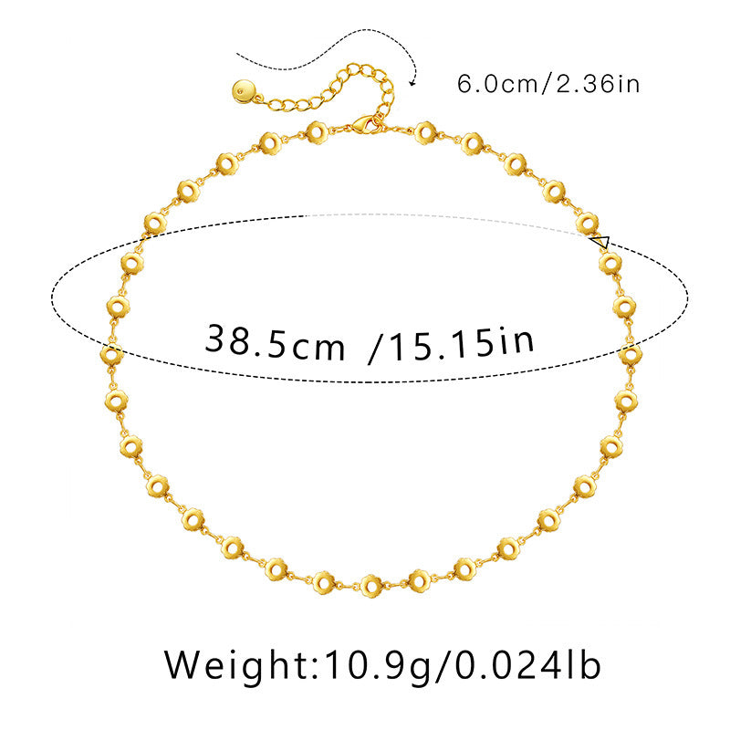 Ig Style Simple Style Solid Color Copper Plating Chain 18k Gold Plated Necklace