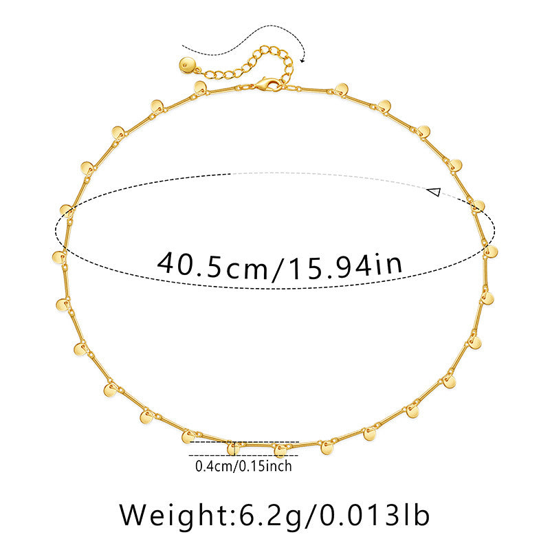 Ig Style Simple Style Solid Color Copper Plating Chain 18k Gold Plated Necklace