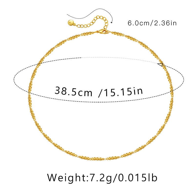 Ig Style Simple Style Solid Color Copper Plating Chain 18k Gold Plated Necklace