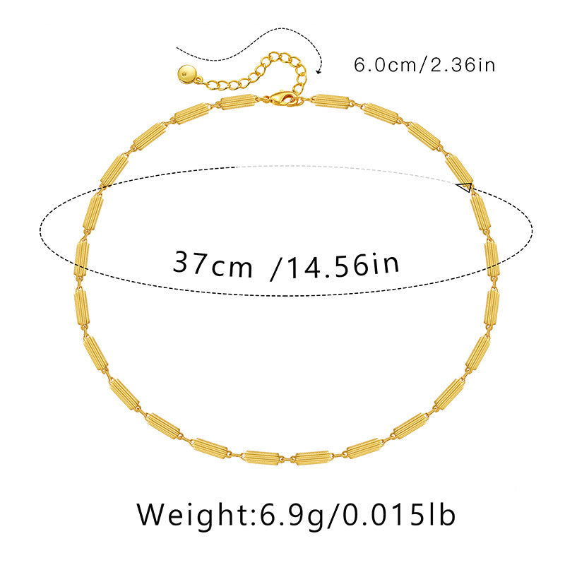 Ig Style Simple Style Solid Color Copper Plating Chain 18k Gold Plated Necklace