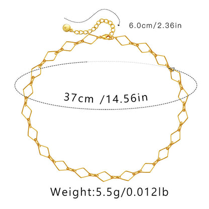 Ig Style Simple Style Solid Color Copper Plating Chain 18k Gold Plated Necklace