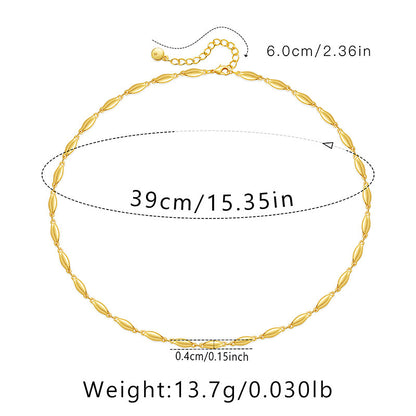 Ig Style Simple Style Solid Color Copper Plating Chain 18k Gold Plated Necklace