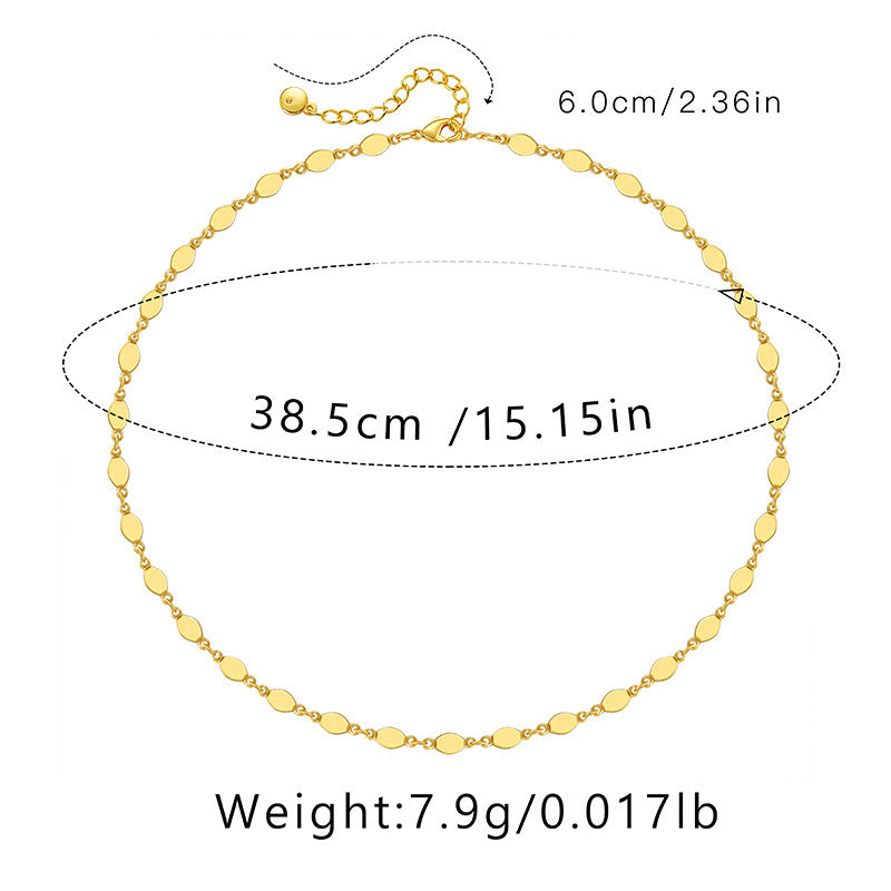 Ig Style Simple Style Solid Color Copper Plating Chain 18k Gold Plated Necklace