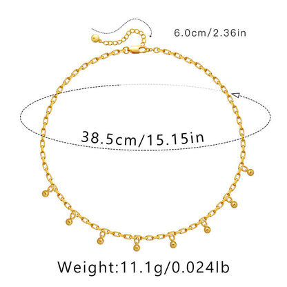 Ig Style Simple Style Solid Color Copper Plating Chain 18k Gold Plated Necklace