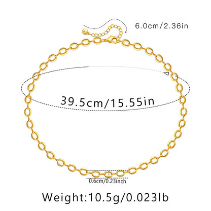 Ig Style Simple Style Solid Color Copper Plating Chain 18k Gold Plated Necklace