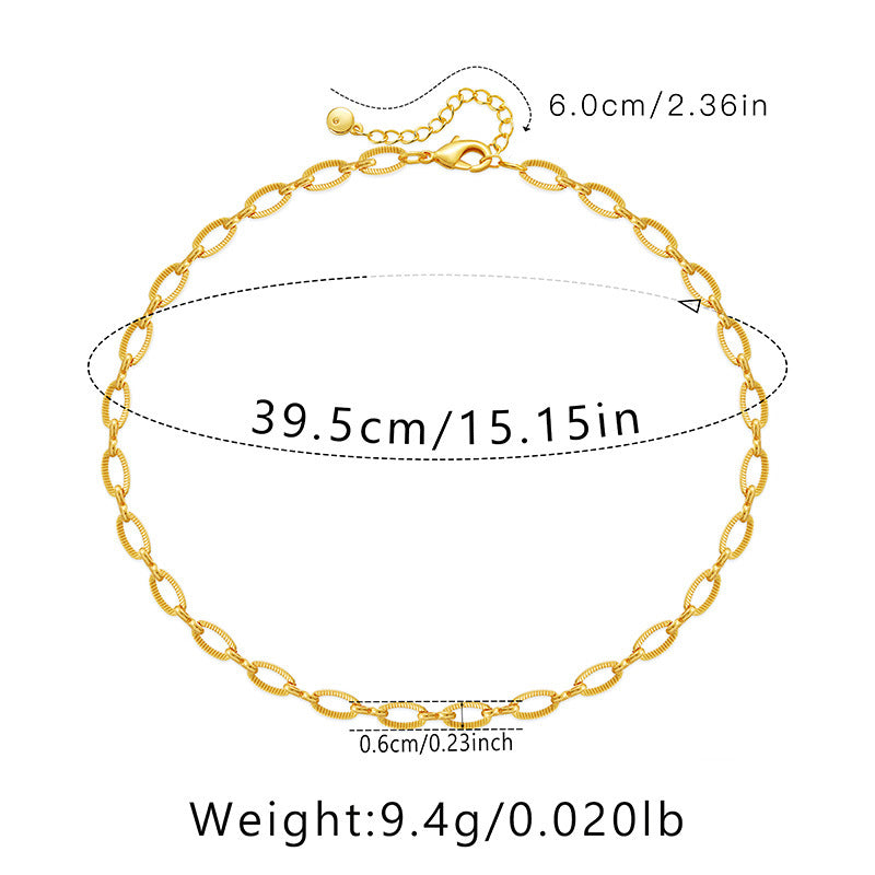 Ig Style Simple Style Solid Color Copper Plating Chain 18k Gold Plated Necklace