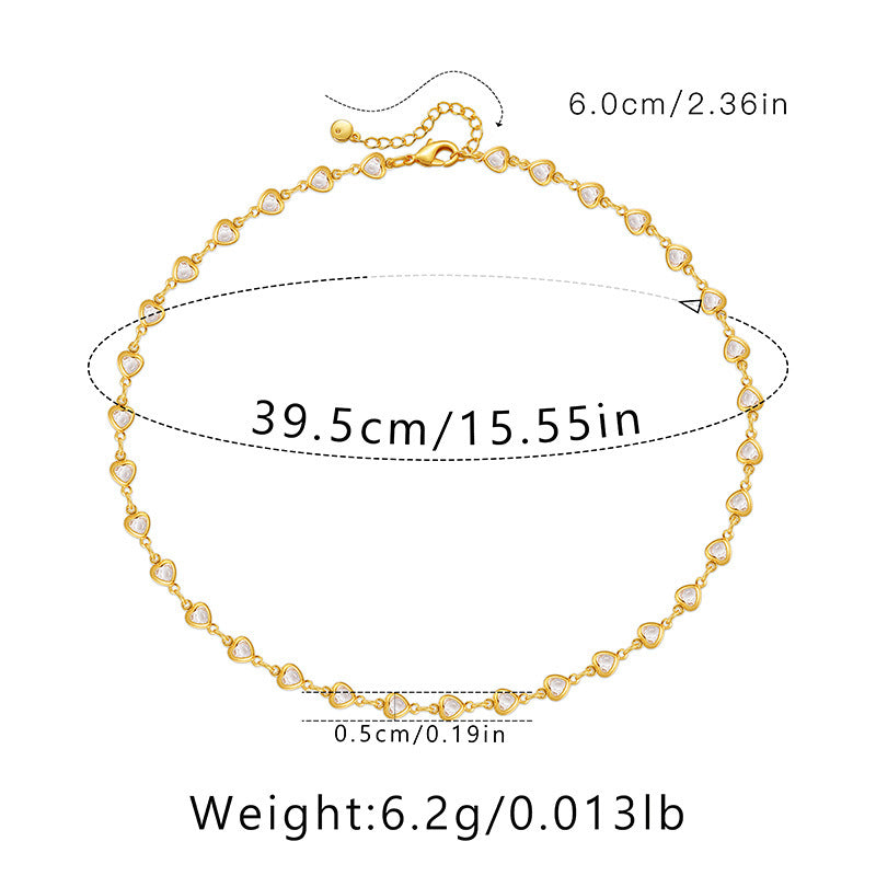 Ig Style Simple Style Solid Color Copper Plating Chain 18k Gold Plated Necklace