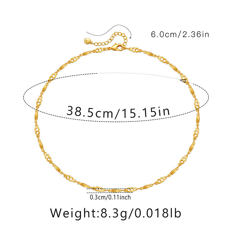 Ig Style Simple Style Solid Color Copper Plating Chain 18k Gold Plated Necklace