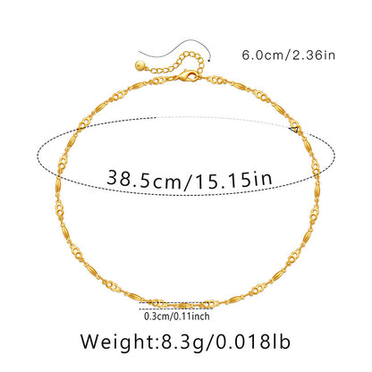 Ig Style Simple Style Solid Color Copper Plating Chain 18k Gold Plated Necklace