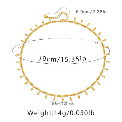 Ig Style Simple Style Solid Color Copper Plating Chain 18k Gold Plated Necklace