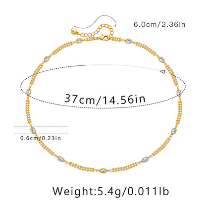 Ig Style Simple Style Solid Color Copper Plating Chain 18k Gold Plated Necklace