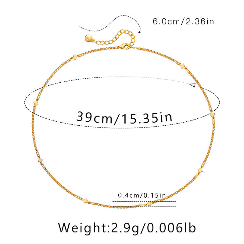 Ig Style Simple Style Solid Color Copper Plating Chain 18k Gold Plated Necklace