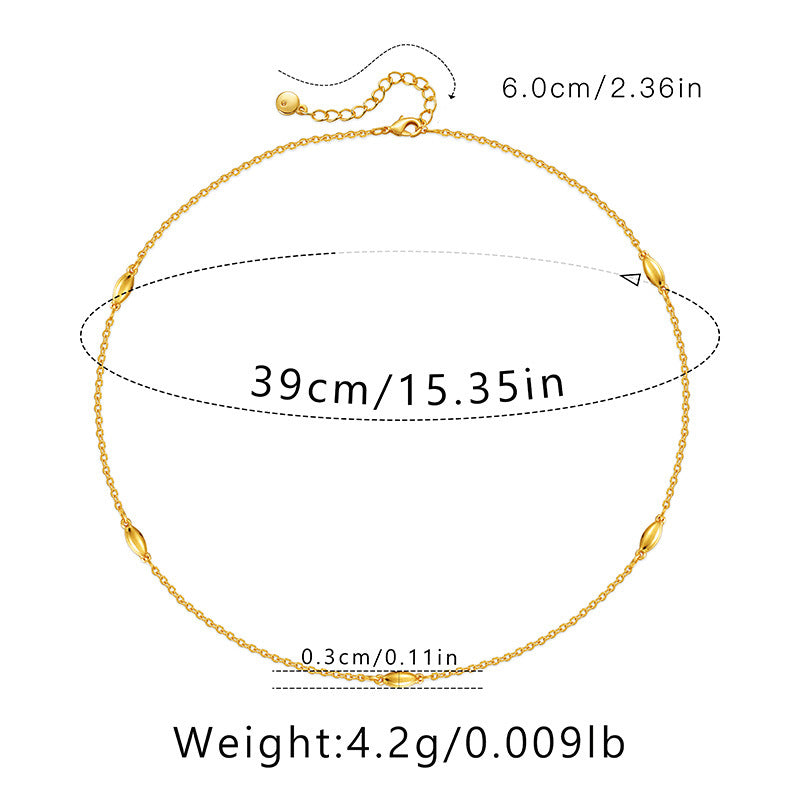 Ig Style Simple Style Solid Color Copper Plating Chain 18k Gold Plated Necklace