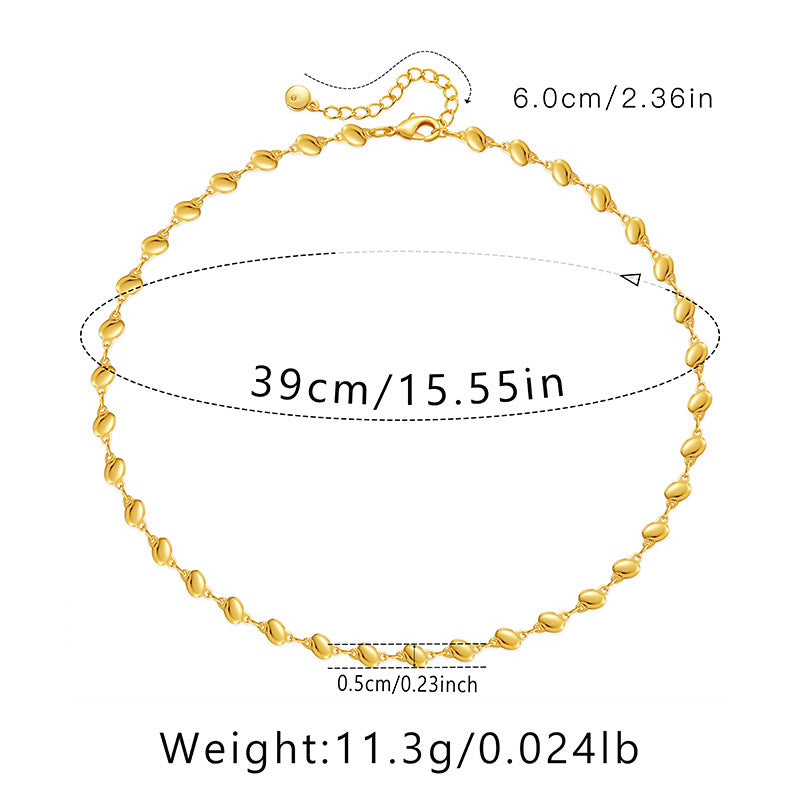 Ig Style Simple Style Solid Color Copper Plating Chain 18k Gold Plated Necklace