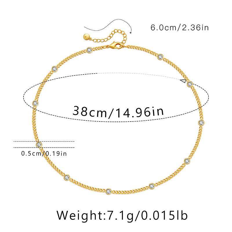 Ig Style Simple Style Solid Color Copper Plating Chain 18k Gold Plated Necklace