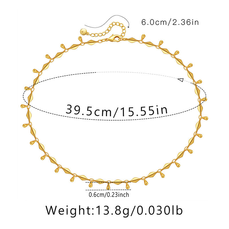 Ig Style Simple Style Solid Color Copper Plating Chain 18k Gold Plated Necklace