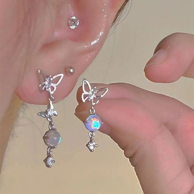 1 Pair Modern Style Bow Knot Plating Inlay Alloy Artificial Gemstones Drop Earrings