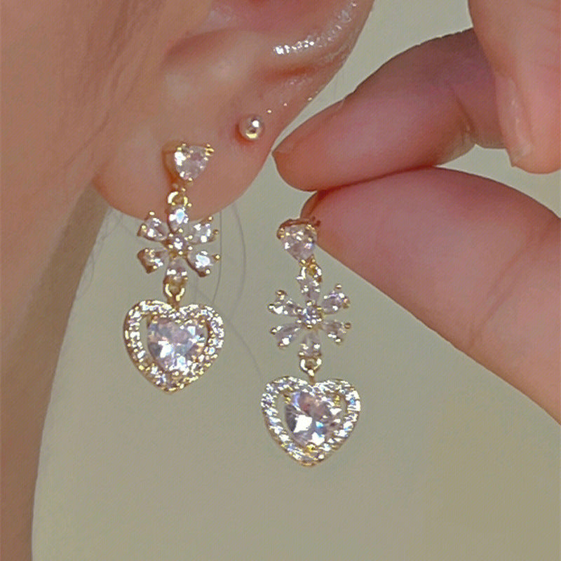 1 Pair Modern Style Bow Knot Plating Inlay Alloy Artificial Gemstones Drop Earrings