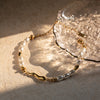 Simple Style Round Stainless Steel Beaded Titanium Steel 18k Gold Plated Bracelets