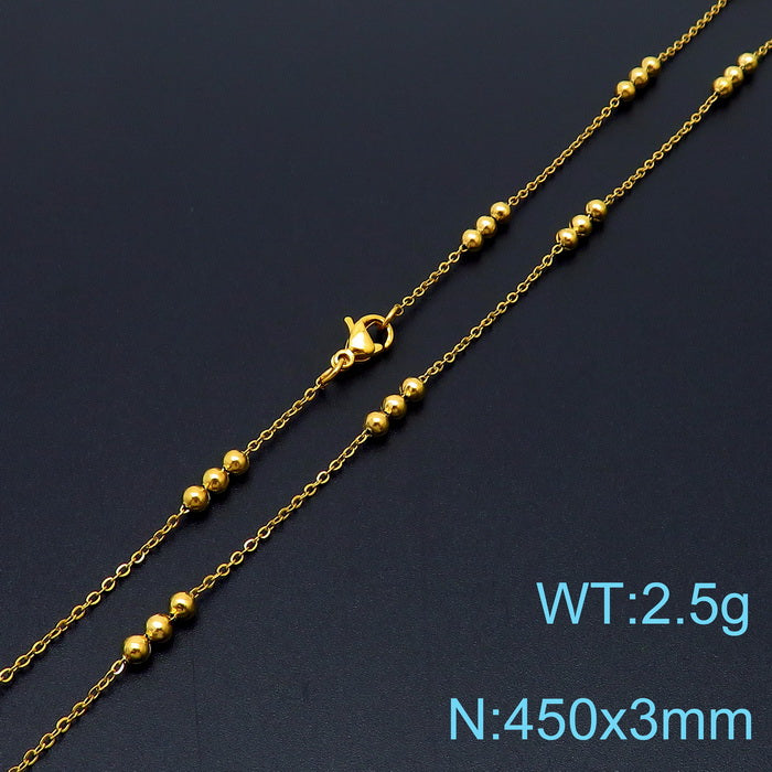 Luxurious Solid Color Stainless Steel Plating 18k Gold Plated Necklace