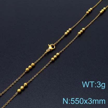 Luxurious Solid Color Stainless Steel Plating 18k Gold Plated Necklace