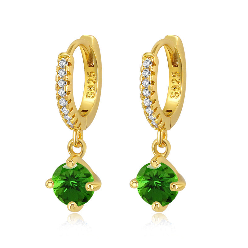 Korean Fashion Geometric Diamond Earrings Female Popular Simple Ear Buckle Wholesale