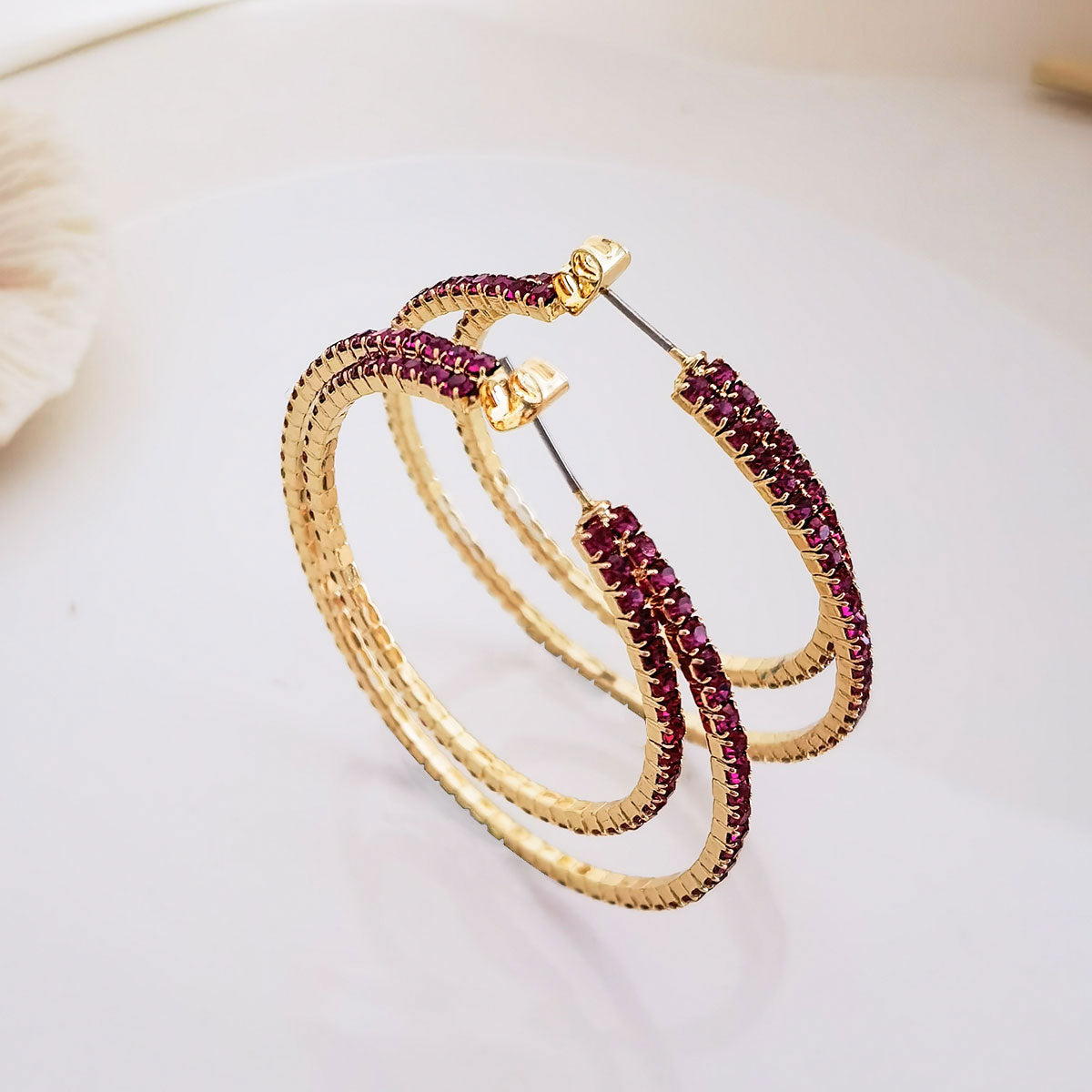 1 Pair Luxurious Solid Color Inlay Alloy Rhinestones Earrings