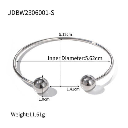 Simple Style Ball Stainless Steel Plating 18k Gold Plated Bangle