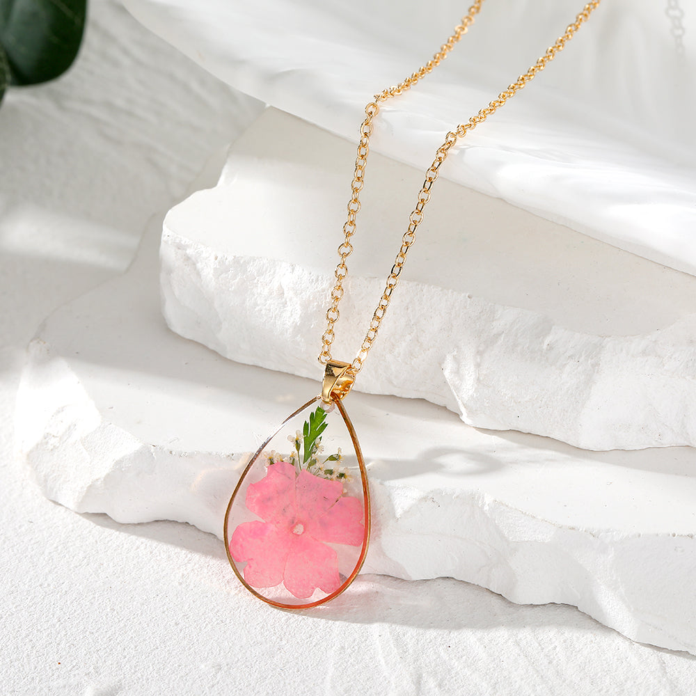 Simple Style Flower Resin Wholesale Pendant Necklace