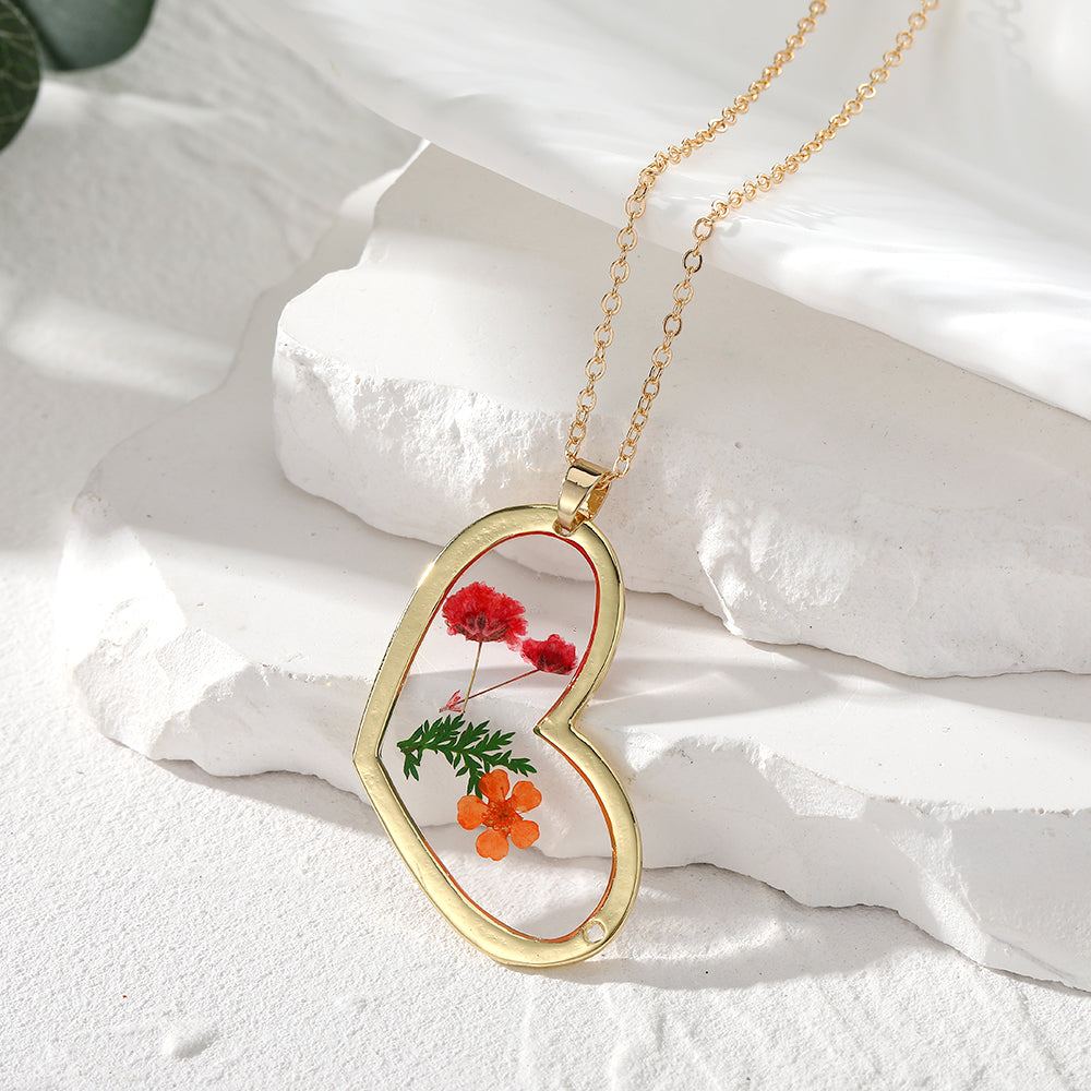 Simple Style Flower Resin Wholesale Pendant Necklace