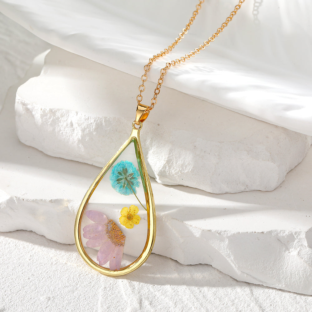 Simple Style Flower Resin Wholesale Pendant Necklace