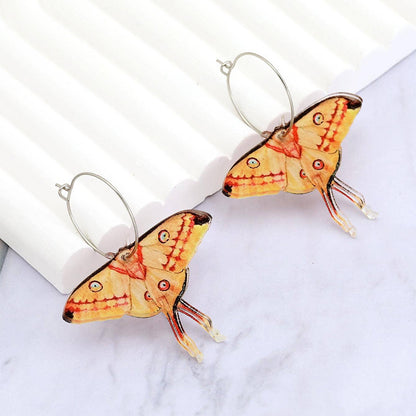 1 Pair Sweet Multicolor Butterfly Arylic Drop Earrings