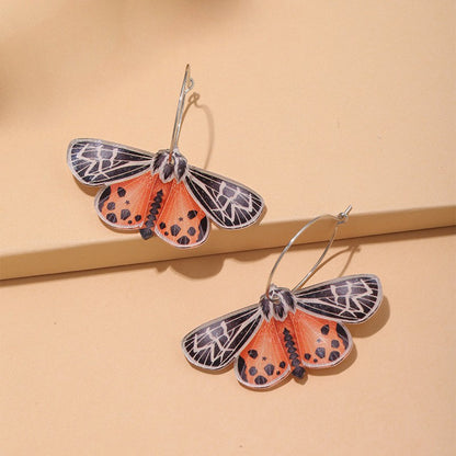 1 Pair Sweet Multicolor Butterfly Arylic Drop Earrings