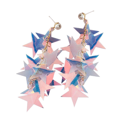 1 Pair Simple Style Star Plating Alloy Drop Earrings