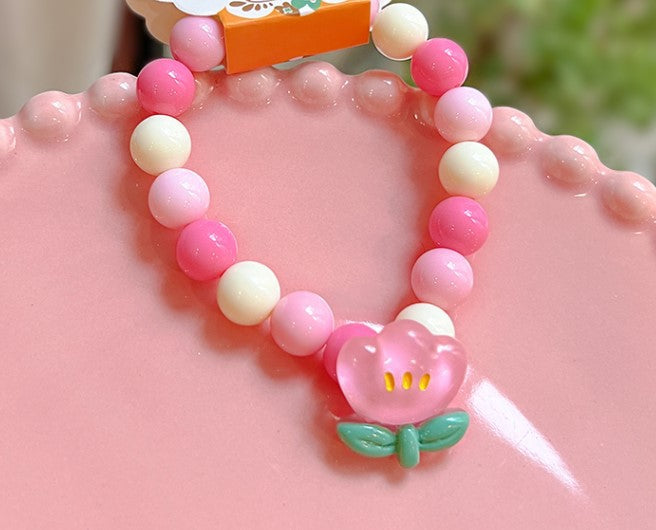 Wholesale Jewelry Cute Flower Mushroom Duck Arylic Beaded Bracelets