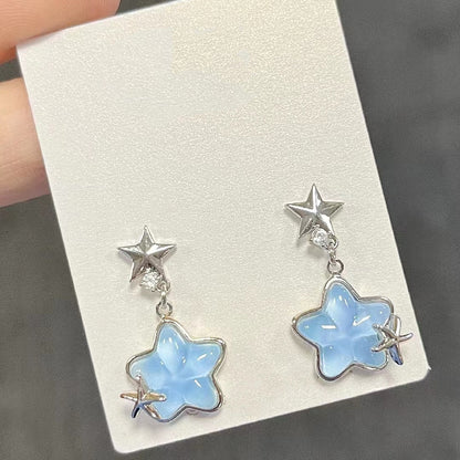 1 Pair Casual Simple Style Star Moon Bow Knot Asymmetrical Plating Inlay Alloy Rhinestones Pearl Ear Studs