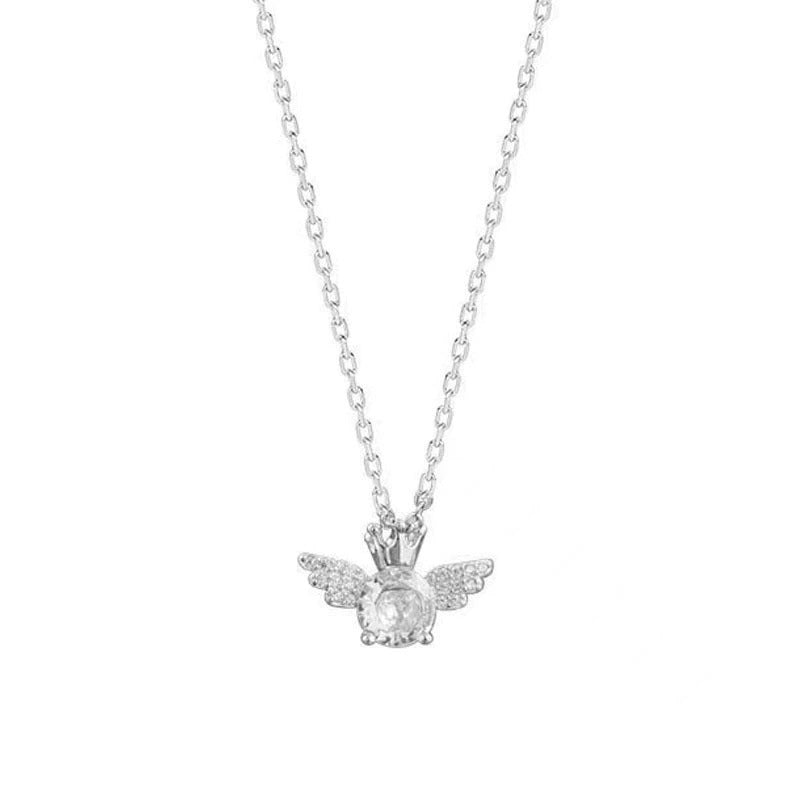 Sweet Wings Sterling Silver Zircon Pendant Necklace In Bulk