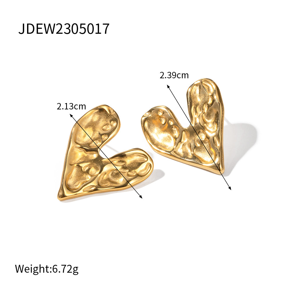 1 Pair Ig Style Simple Style Heart Shape Plating Stainless Steel 18k Gold Plated Ear Studs