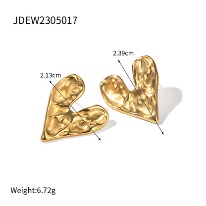 1 Pair Ig Style Simple Style Heart Shape Plating Stainless Steel 18k Gold Plated Ear Studs