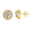 1 Pair Simple Style Commute Round Plating Inlay Copper Zircon Ear Studs