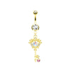 Streetwear Heart Shape Stainless Steel Plating Inlay Zircon Belly Ring