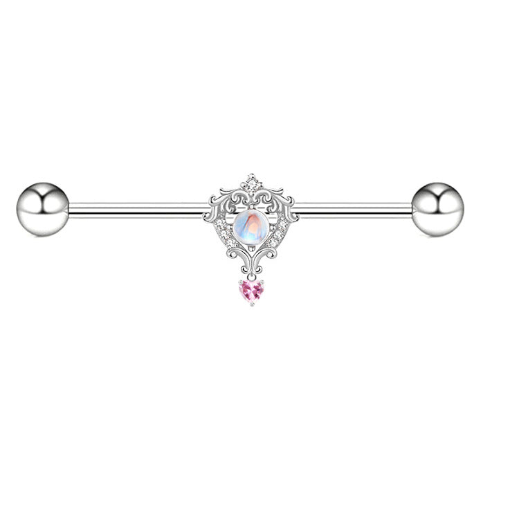 Streetwear Heart Shape Stainless Steel Plating Inlay Zircon Belly Ring