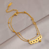 Simple Style Heart Shape Flower Butterfly Resin Titanium Steel Wholesale Anklet