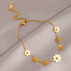 Simple Style Heart Shape Flower Butterfly Resin Titanium Steel Wholesale Anklet