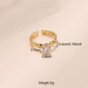 Glam Luxurious Stainless Steel Plating Inlay Zircon 18k Gold Plated Open Rings