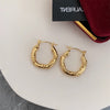 1 Pair Simple Style Solid Color Plating Stainless Steel Gold Plated Earrings